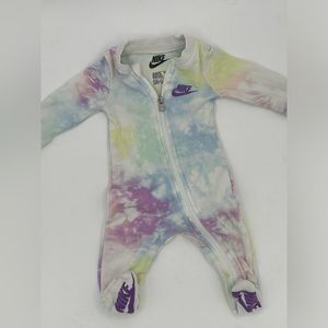 Newborn tie dye Nike onesie.